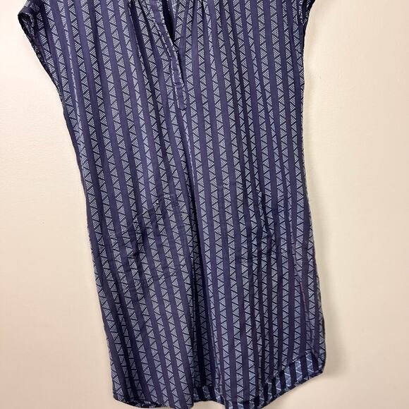 Roller Rabbit Erica Wilson Natori Blue Embroidered Boho Shift Tunic Dress Medium - Picture 4 of 7